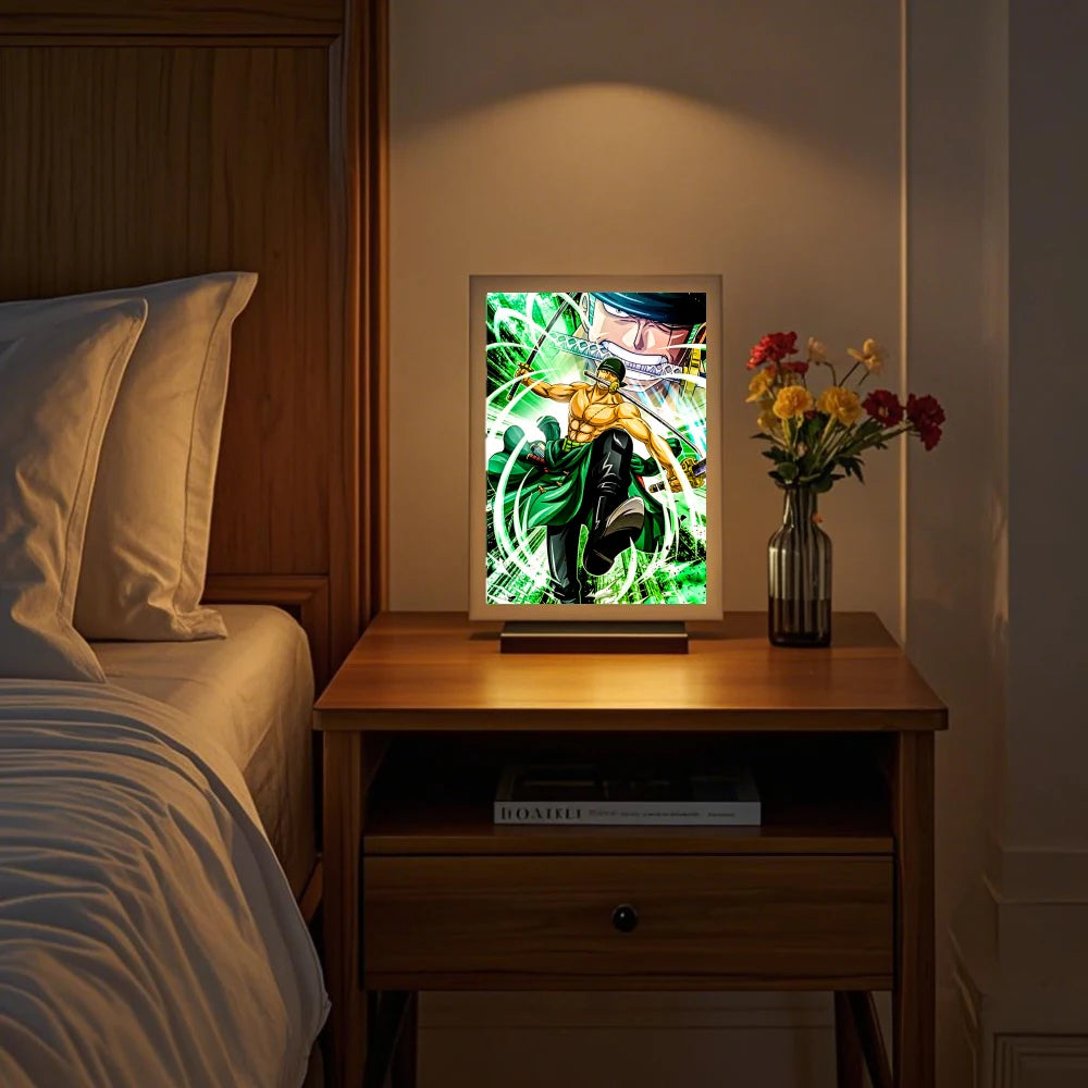 One Piece LED Light Frame | Luffy & Zoro Anime Night Lamp Home Décor