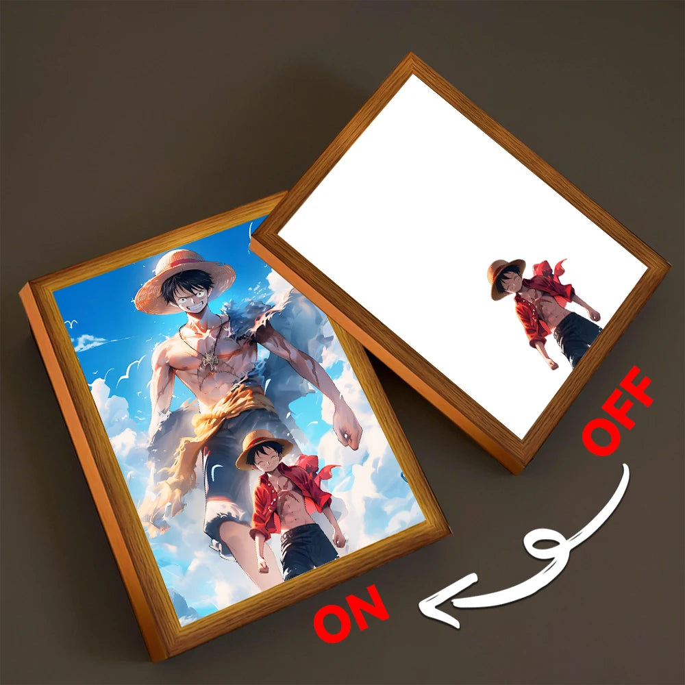 One Piece LED Light Frame | Luffy & Zoro Anime Night Lamp Home Décor