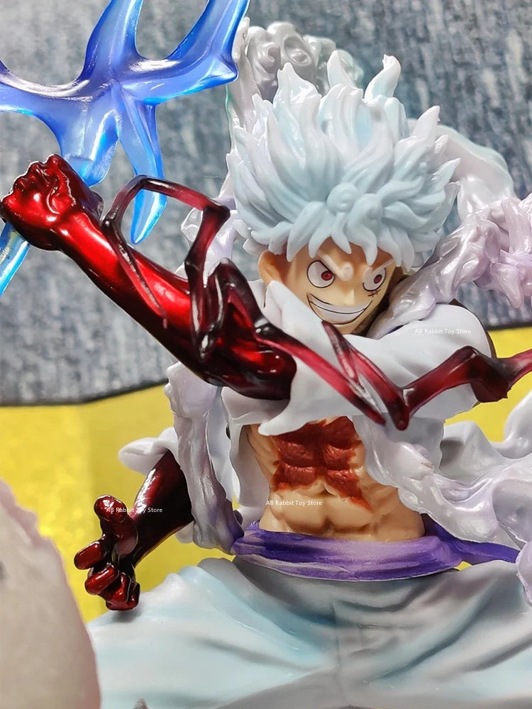 One Piece Gear 5 Luffy Premium Figure (28cm) | Sun God Nika Statue with Light Ball Effect