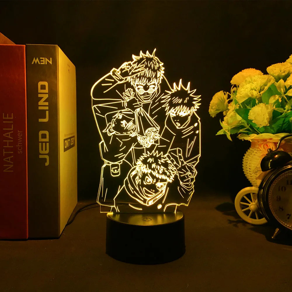 Jujutsu Kaisen LED Acrylic Stand Light | Gojo, Sukuna & Megumi Anime Room Lamp