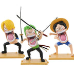 One Piece Hungry Trio Figures (15cm) | Luffy, Zoro & Sanji Funny PVC Collectible Set
