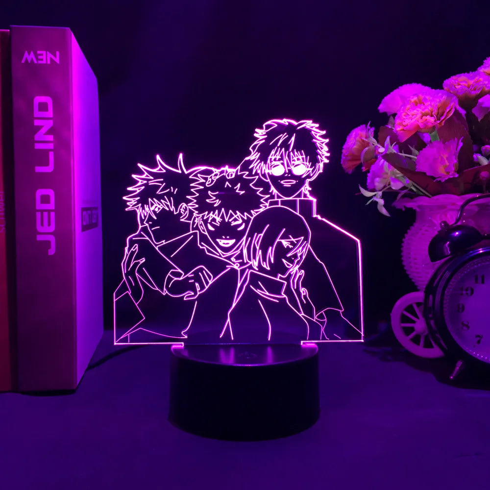 Jujutsu Kaisen LED Acrylic Stand Light | Gojo, Sukuna & Megumi Anime Room Lamp