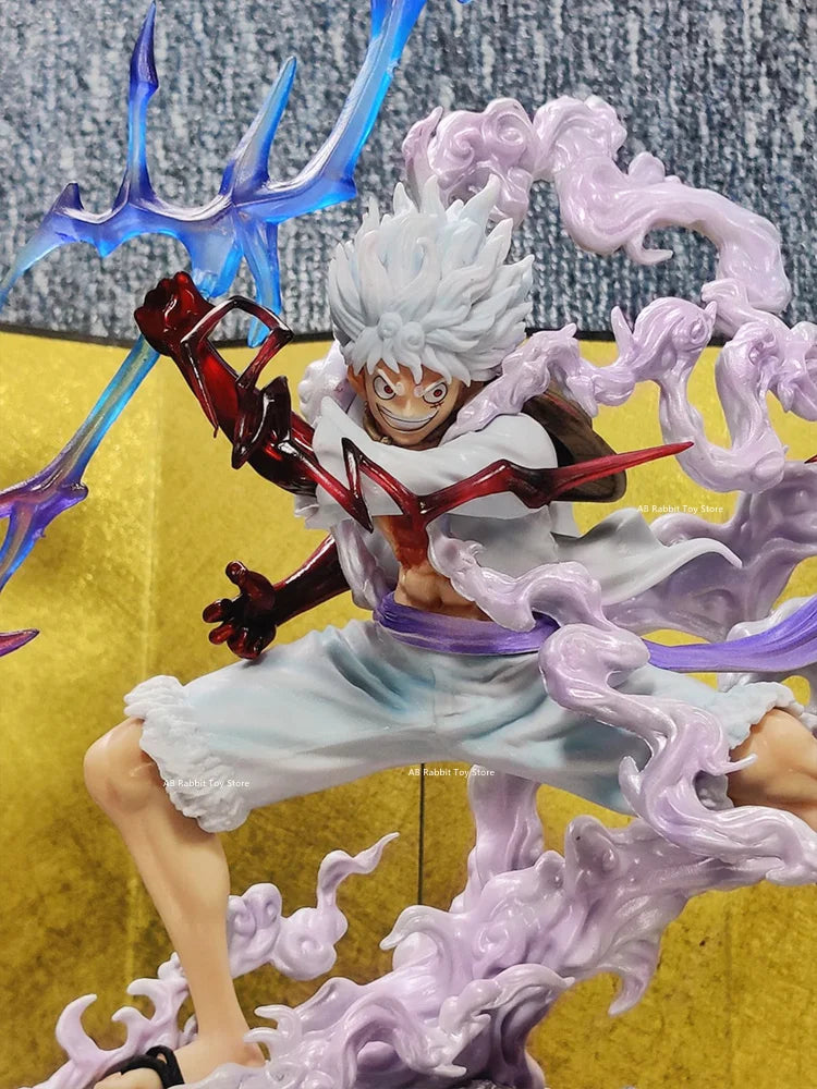 One Piece Gear 5 Luffy Premium Figure (28cm) | Sun God Nika Statue with Light Ball Effect