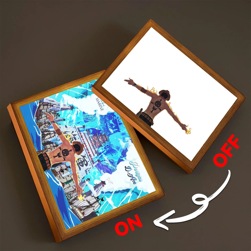 One Piece LED Light Frame | Luffy & Zoro Anime Night Lamp Home Décor