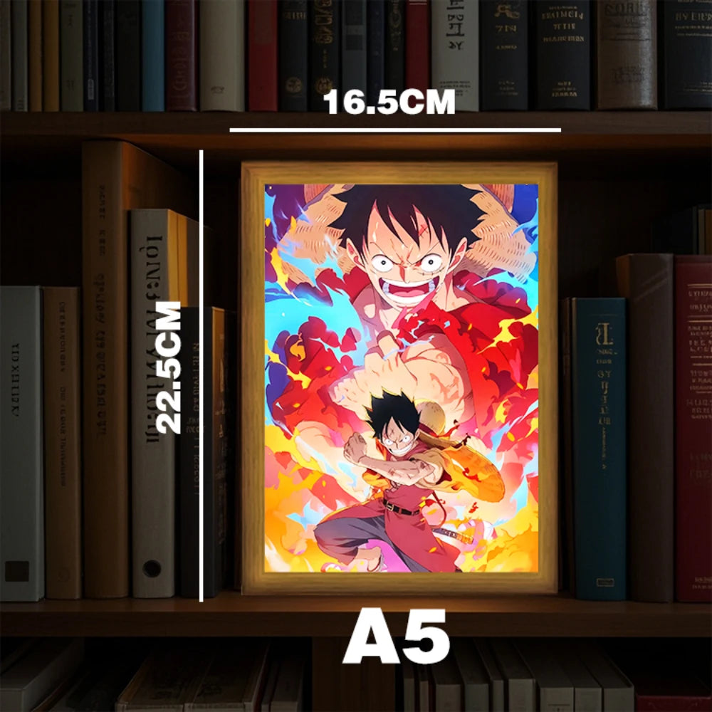 One Piece LED Light Frame | Luffy & Zoro Anime Night Lamp Home Décor