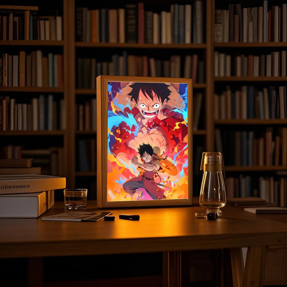 One Piece LED Light Frame | Luffy & Zoro Anime Night Lamp Home Décor