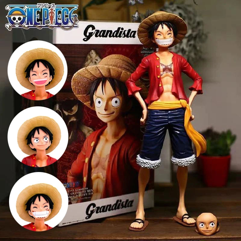 One Piece Monkey D. Luffy Figure (28cm) | Grandista Collectible Statue with Face Variants